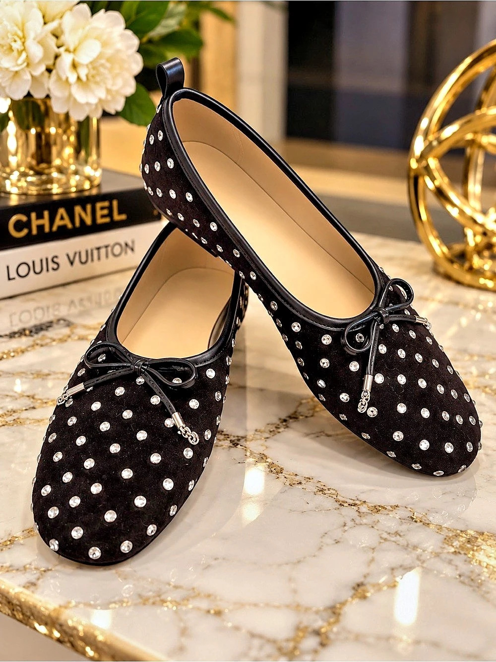 Sam elderman Studded Ballet Flats in Black